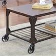 Furniture of America Benellie Metal Coffee Table with Casters in Black