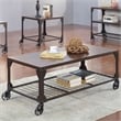 Furniture of America Benellie Metal Coffee Table with Casters in Black