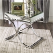 Furniture of America Xander Contemporary Metal Square End Table in Chrome