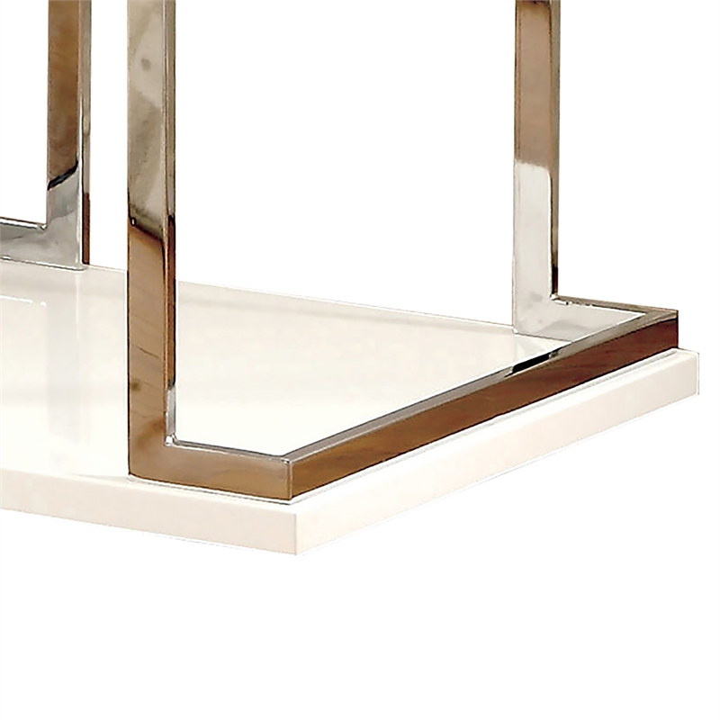 Furniture of America Bargunde Contemporary Wood Square End Table in White