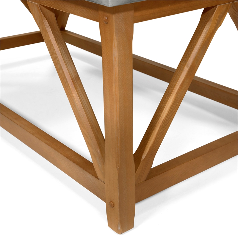 Furniture of America Marqueze Industrial Wood Coffee Table in Natural Tone