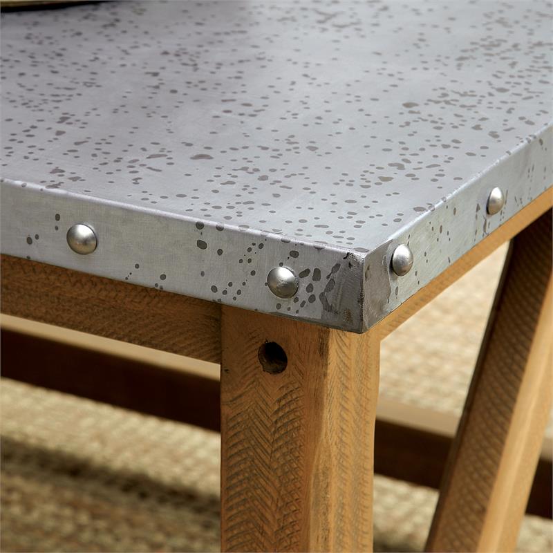 Furniture of America Marqueze Industrial Wood Console Table in Natural Tone