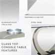 Furniture of America Navarre Steel Glass Console Table in Silver and Black