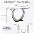 Furniture of America Navarre Steel Glass Console Table in Silver and Black