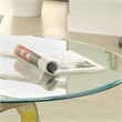 Furniture of America Crook Glass Top Coffee Table in Silver Satin Plated
