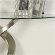 Furniture of America Crook Glass Top Console Table in Silver Satin Plated