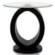 Furniture of America Mason Contemporary Glass Top End Table in Glossy Black