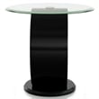 Furniture of America Mason Contemporary Glass Top End Table in Glossy Black