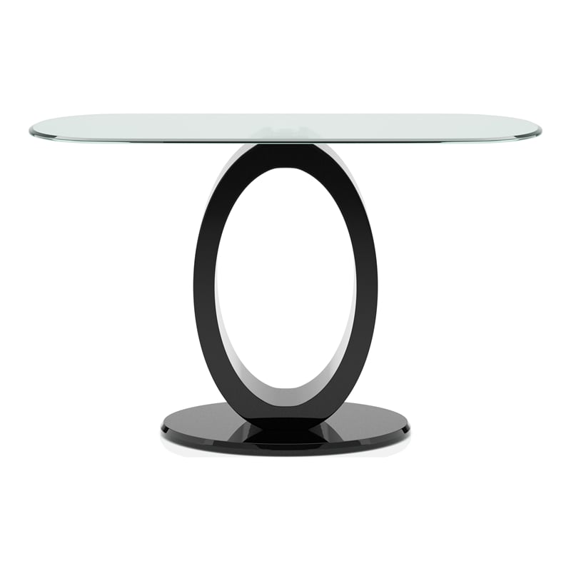 Furniture of America Mason Contemporary Wood Console Table in Glossy Black