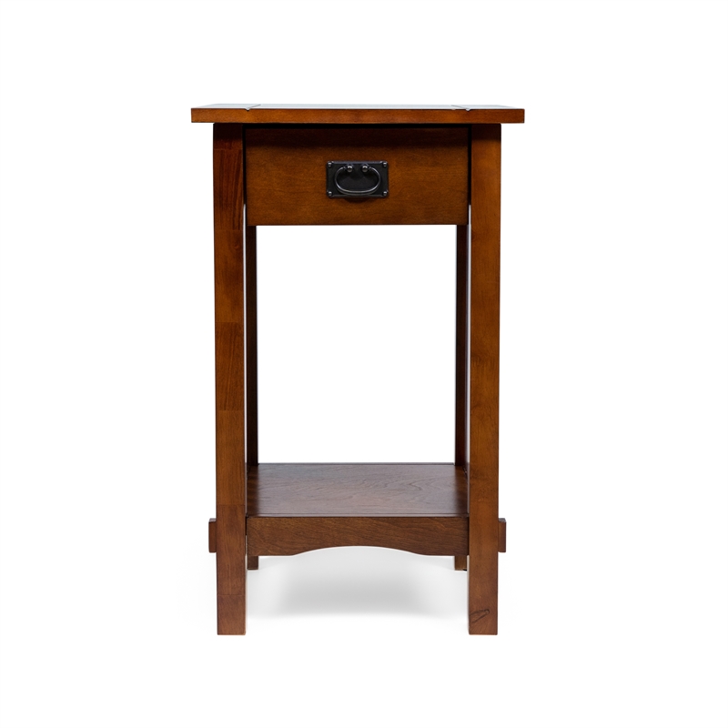 Furniture of America Davis Cottage Wood 1-Drawer End Table in Antique Oak