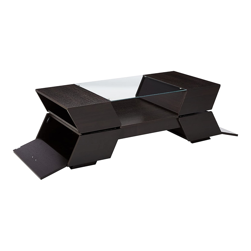 Furniture of America Addison Contemporary Wood Storage Coffee Table in Espresso