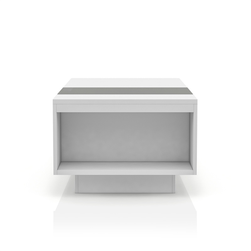 Furniture of America Sydney Modern Wood Storage Coffee Table in White and Black