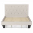 Furniture of America Warscher Fabric King Tufted Platform Bed in Ivory