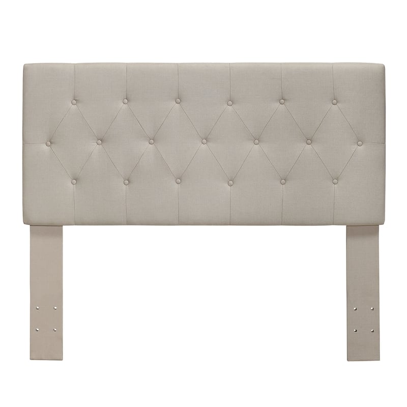 Furniture of America Warscher Fabric Twin Tufted Platform Bed in Ivory