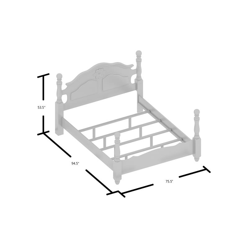 Furniture of America Hemps Solid Wood Four-Poster California King Bed in Brown