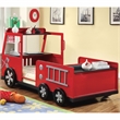 Furniture of America Jennen Novelty Metal Fire Truck Twin Bed in Red