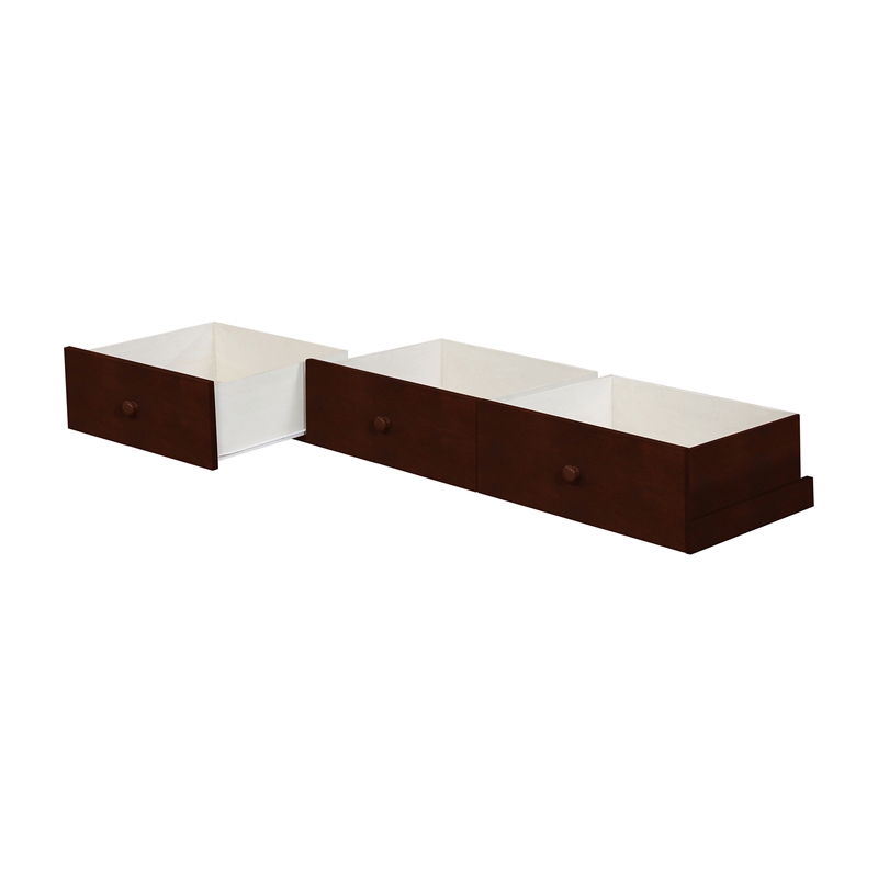 Furniture of America Gosney Cottage Wood Underbed Drawers in Espresso (Set of 3)