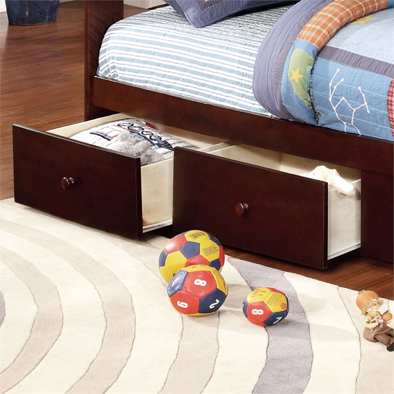 Furniture of America Gosney Cottage Wood Underbed Drawers in Espresso (Set of 3)