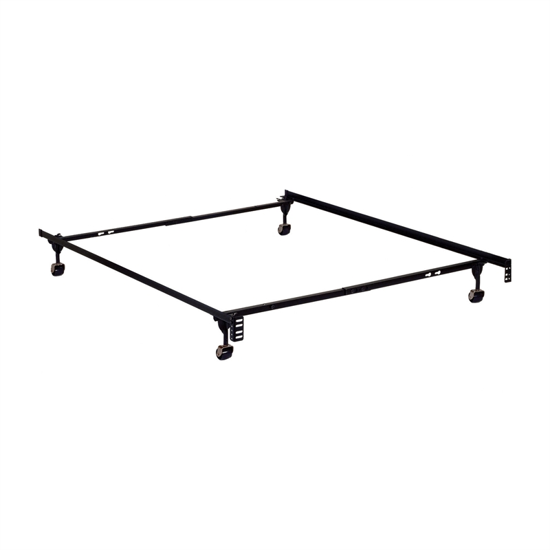 Furniture of America Hagemen Metal Adjustable Twin/Full Bed Frame in Black