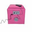 Furniture of America Larson Faux Leather Square Speaker Ottoman in Pink
