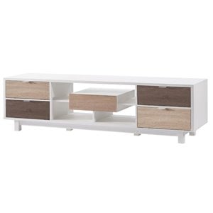 Furniture of America Aaron Contemporary Wood 71-inch TV Stand in White
