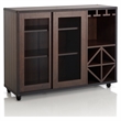 Furniture of America Alan Wood Multi-Storage Buffet with Casters in Walnut