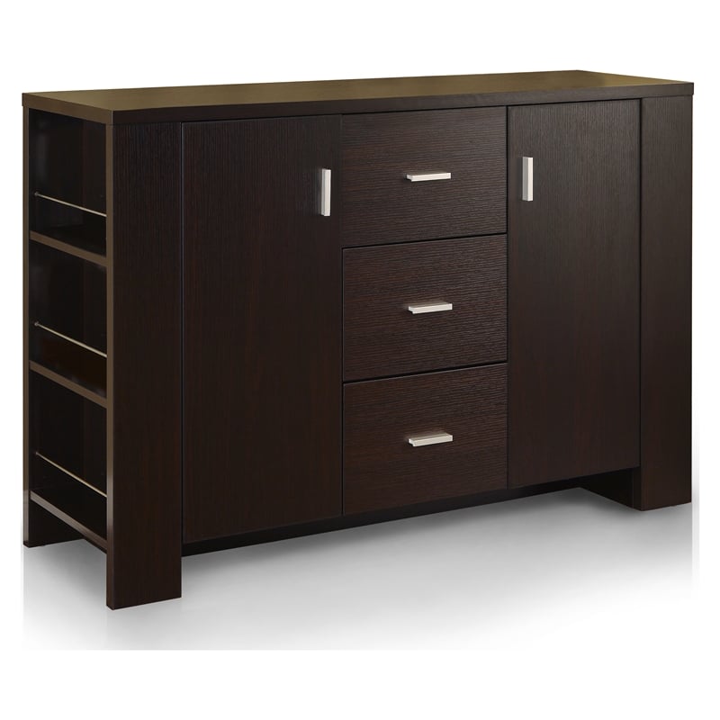 Furniture of America Nathan Modern Wood Multi-Storage Buffet in Cappuccino
