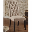 Furniture of America Landon Fabric Side Chair in Ivory and Black (Set of 2)