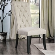 Furniture of America Landon Fabric Side Chair in Ivory and Black (Set of 2)