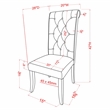 Furniture of America Landon Fabric Side Chair in Ivory and Black (Set of 2)