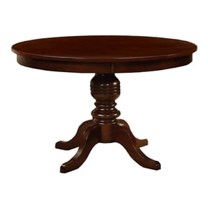 Furniture of America Amersty Round Wood Dining Table in Brown Cherry
