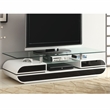 Furniture of America Duri Contemporary Glass Top TV Stand in White and Black