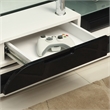 Furniture of America Duri Contemporary Glass Top TV Stand in White and Black