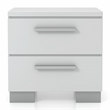 Furniture of America Rayland Solid Wood 2-Drawer Nightstand in Glossy White