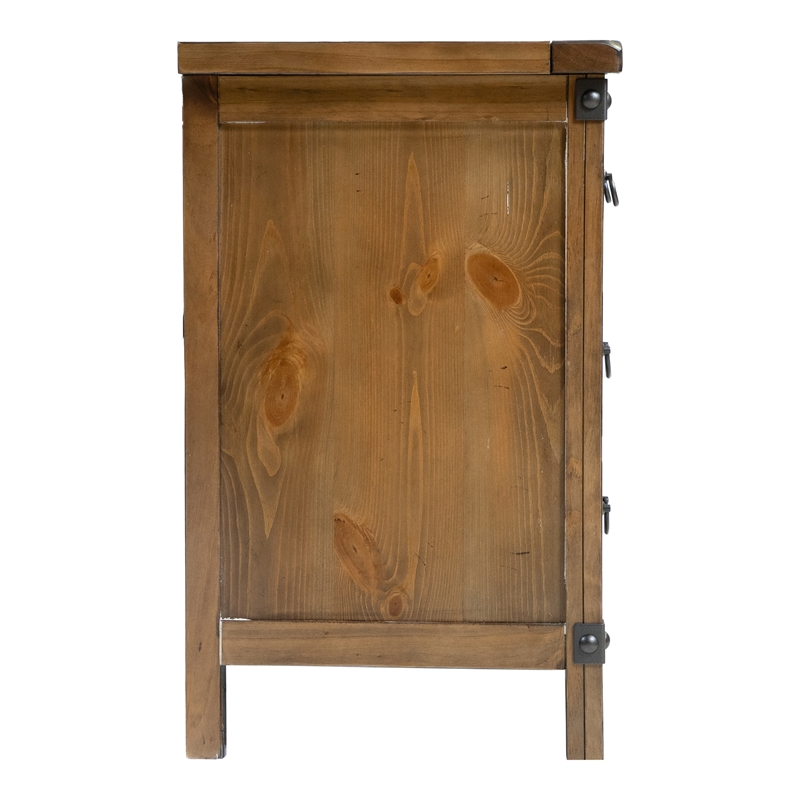 Furniture of America Sesco Cottage Wood 3-Drawer Nightstand in Brown Elm