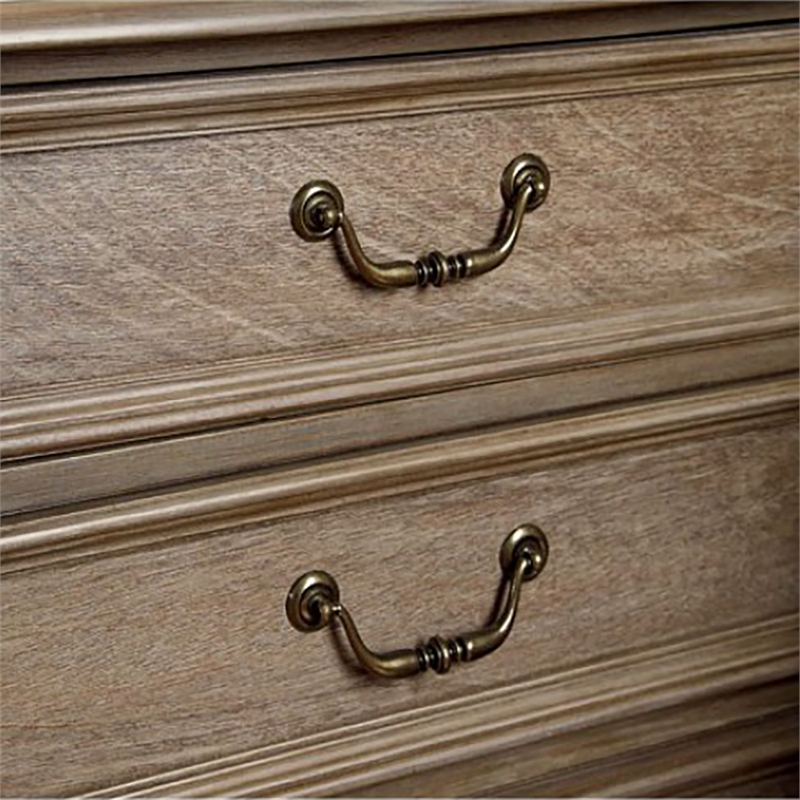 Furniture of America Calpa Solid Wood 5-Drawer Chest in Rustic Natural Tone