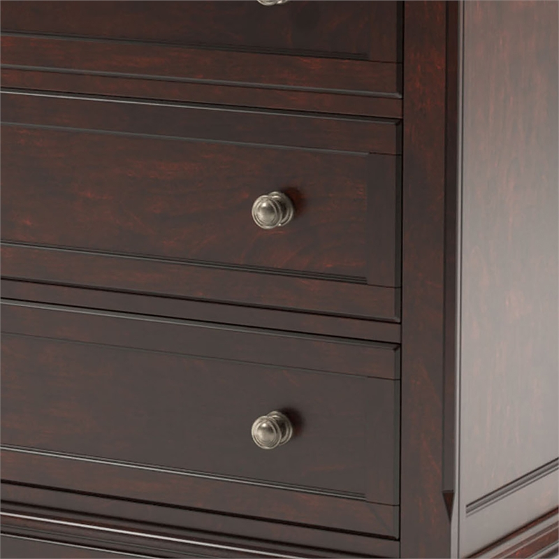 Furniture of America Caiden Transitional Wood 5-Drawer Chest in Dark Cherry