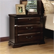 Furniture of America Oulette Transitional Wood 3-Drawer Nightstand in Cherry