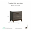 Furniture of America Charlsie Solid Wood 2-Drawer Nightstand in Antique Gray