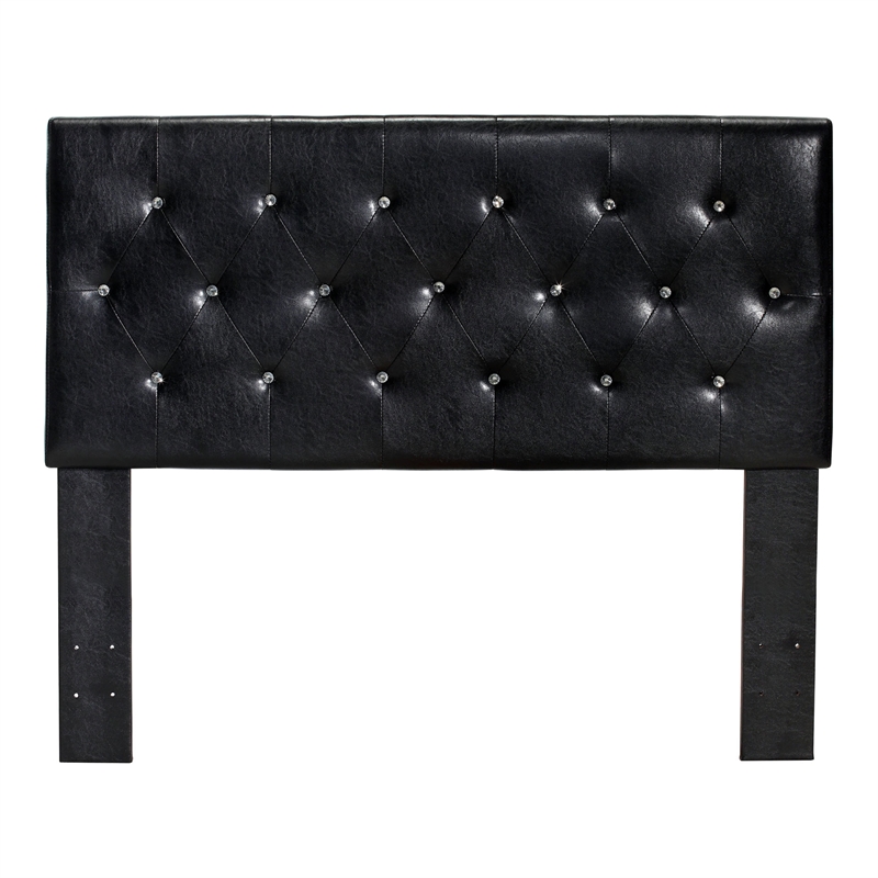 Furniture of America Kylen Faux Leather Full/Queen Headboard in Black