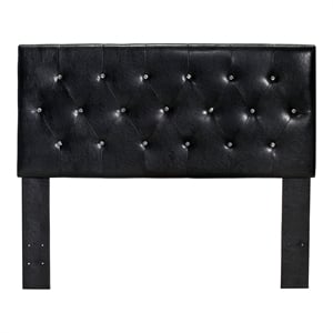 Furniture of America Kylen Faux Leather Full/Queen Headboard in Black