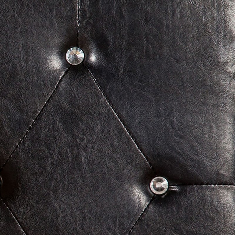 Furniture of America Kylen Faux Leather Full/Queen Headboard in Black