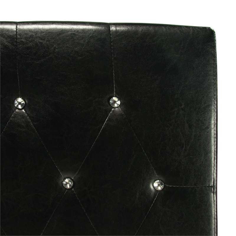 Furniture of America Kylen Faux Leather Twin Headboard in Black