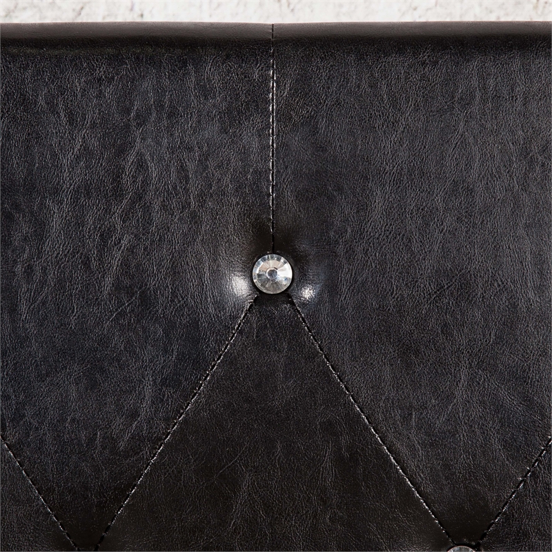 Furniture of America Kylen Faux Leather Twin Headboard in Black