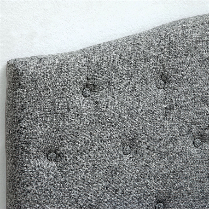 Furniture of America Saira Fabric Full/Queen Tufted Headboard in Gray