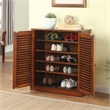 Furniture of America Medley Transitional Wood 5-Shelf Shoe Cabinet in Oak