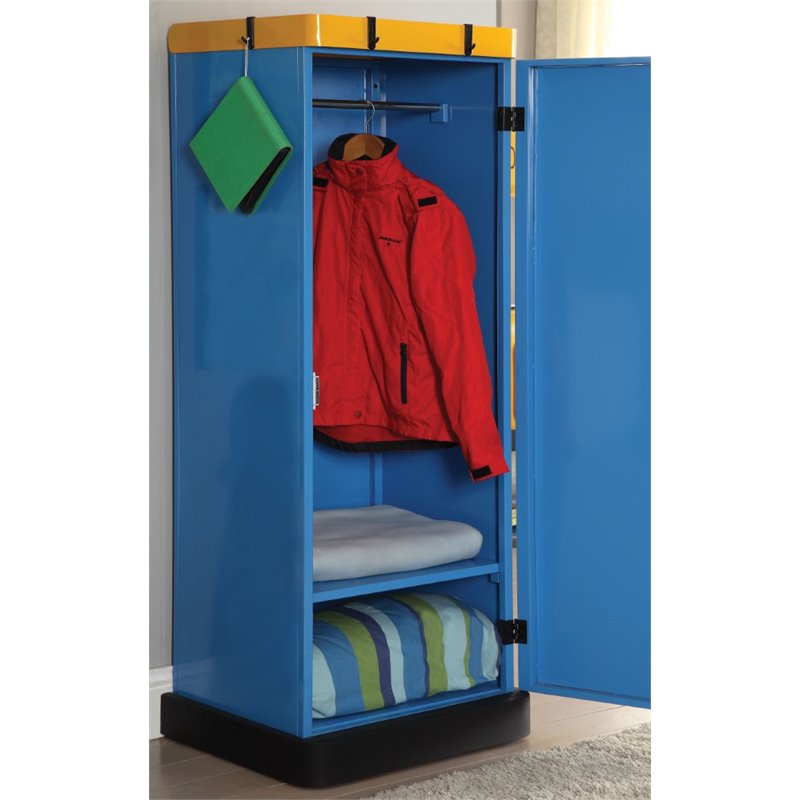 Furniture of America Mars Contemporary Metal 2-Shelf Closet in Blue