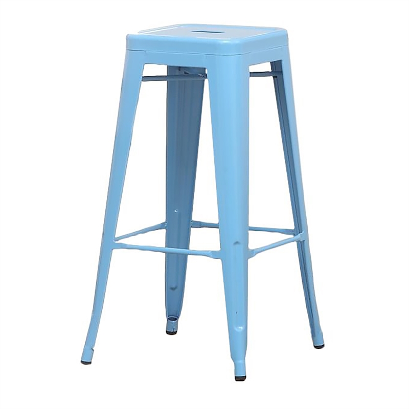 Furniture of America Ridlon Metal 30-Inch Bar Stool in Blue (Set of 2)