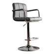 Furniture of America Reiley Modern Metal Adjustable Bar Stool in Gray