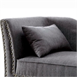 Furniture of America Jazlyn Contemporary Fabric Nailhead Chaise Lounge in Gray